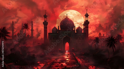 Illustration of Karbala: Muharram Islamic Background photo