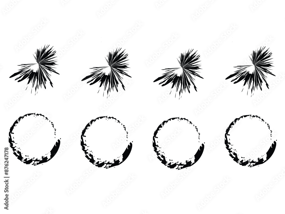 Obraz premium hand drawn chalk brush stock circle frame .