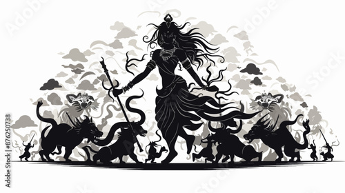 Wallpaper Mural Silhouette of Warrior Woman
 Torontodigital.ca