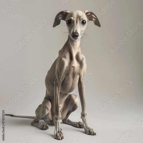 Italian Greyhound Puppy Sitting.