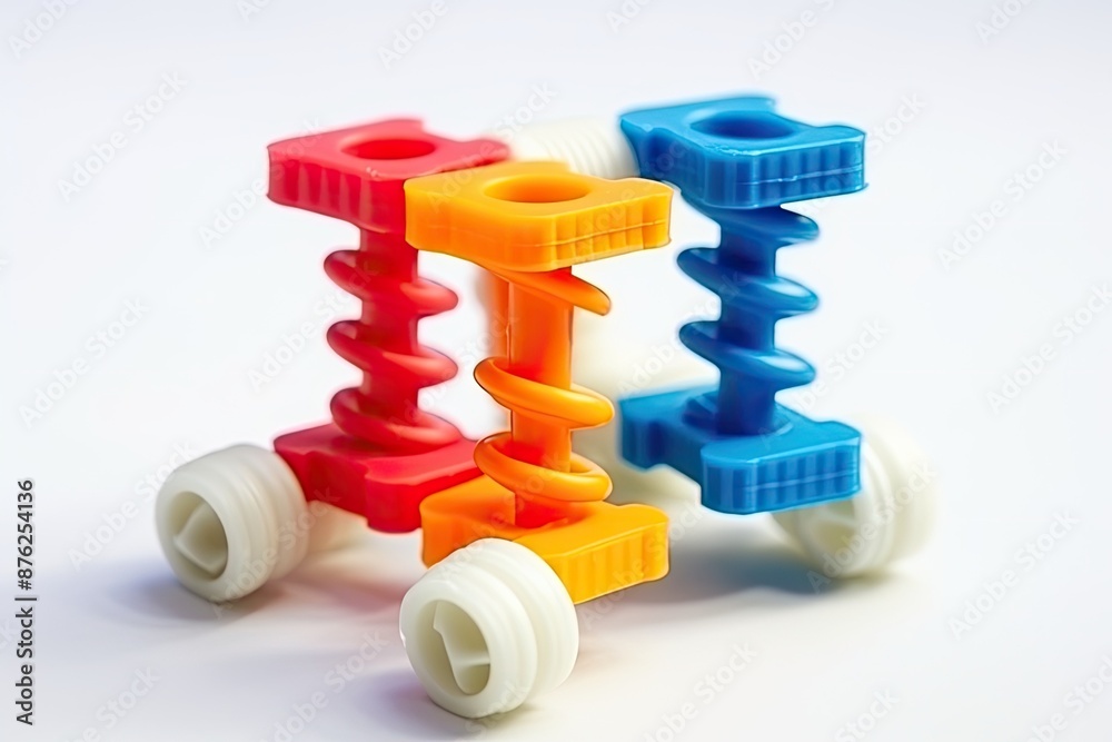 Colorful plastic toys with spiral shapes. Colorful plastic toys with spiral shapes.