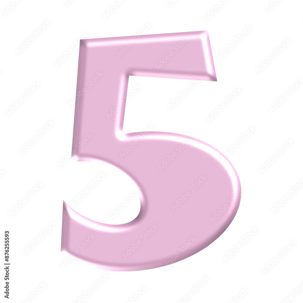metallic pink 3d number five metallic pink 3d number five