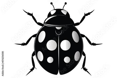 Black ladybug silhouette vector illustration.eps