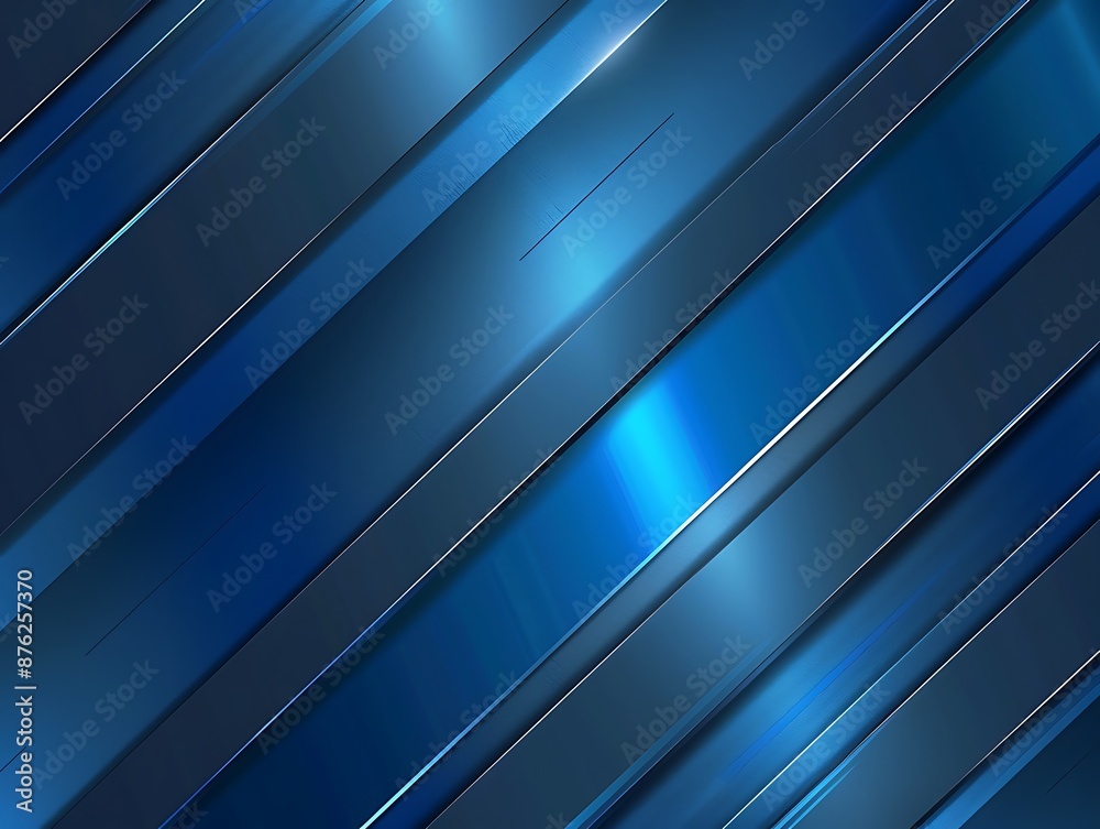 Abstract design with a blue metallic background, diagonal lines, and sharp edges, ideal for modern wallpapers.