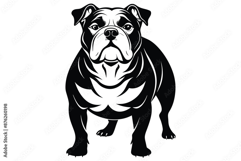 Bulldog vector silhouette black and white.eps