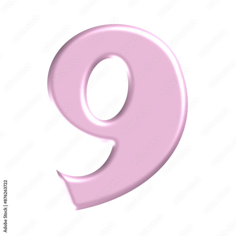 metallic pink 3d number nine metallic pink 3d number nine