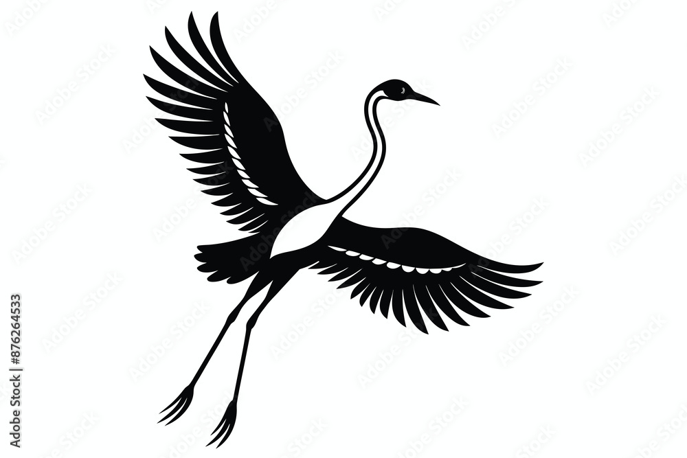 Fototapeta premium flying flamingo vector.eps