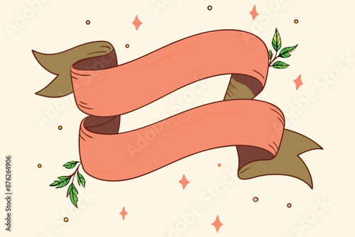 hand drawn ribbon vector illustration.eps