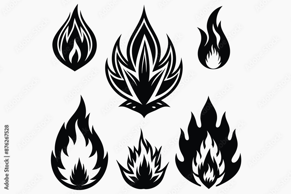 set red fire silhouette symbols.eps set red fire silhouette symbols.eps