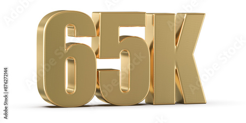 65k Followers Gold Number 3D Render