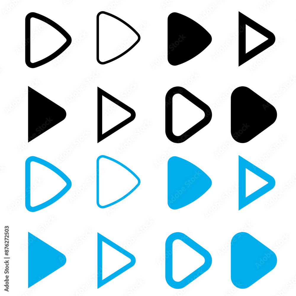 Set of play button icons. Vector Illustration on white background
Set of play button icons. Vector Illustration on white background