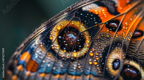 Butterfly wing extremely close up photo