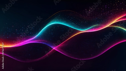 Abstract colorful digital waves background. Smooth elegant glowing waves surface	