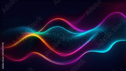 Abstract colorful digital waves background. Smooth elegant glowing waves surface	