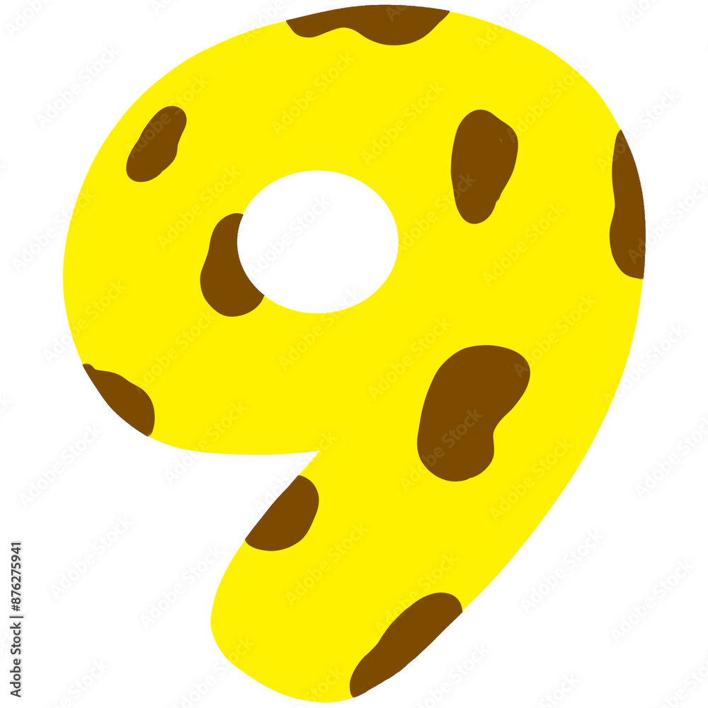 Fototapeta premium Number nine cartoon