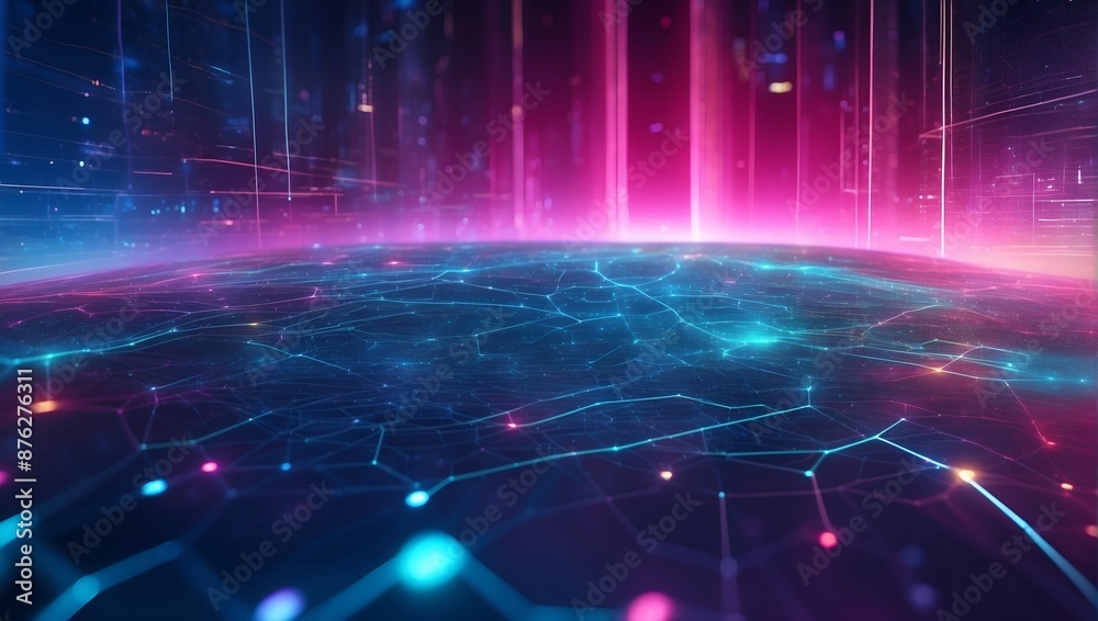 Obraz premium Big data visualization or abstract digital technology background in the dark