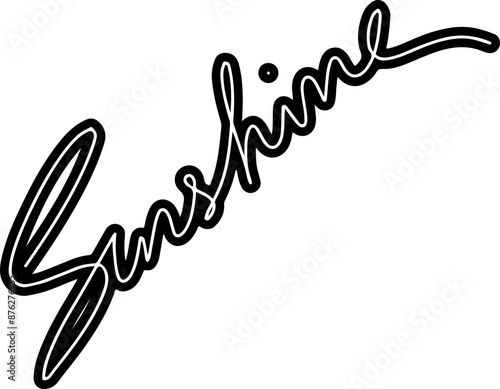 Sunshine Word Handwritten Vector Calligraphy