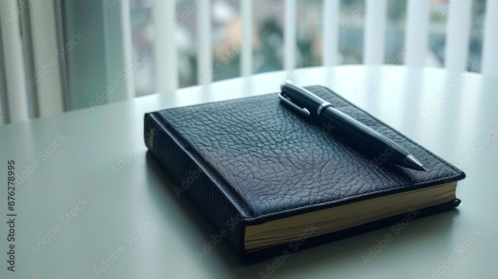 close up book and pen on the table close up book and pen on the table