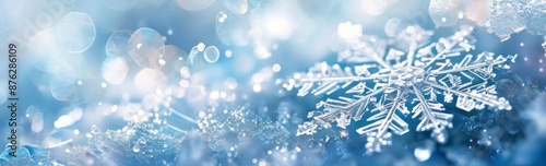 A banner with elegant snowflakes and light shimmers on a winter theme. With a place to copy the text.