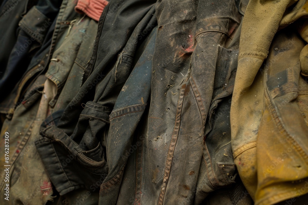 Aged and Worn Mechanic's Cloth with Heavy Usage Marks Aged and Worn Mechanic's Cloth with Heavy Usage Marks
