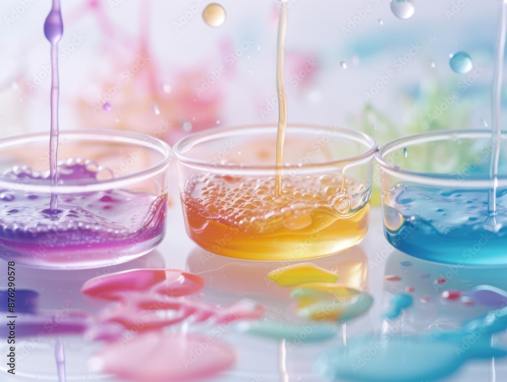 liquid in petri dish, vibrant colorful science lab backdrop liquid in petri dish, vibrant colorful science lab backdrop