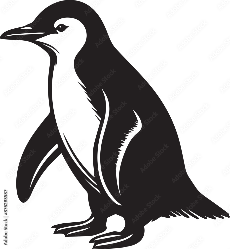 Obraz premium penguin silhouette isolated on white