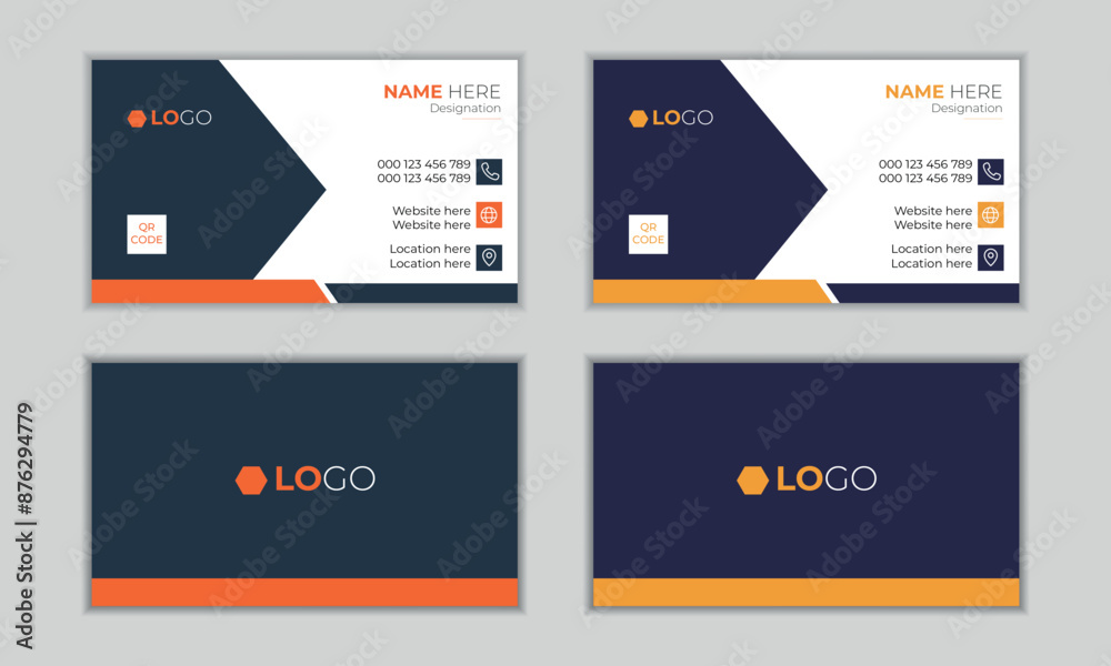 Modern business card design template, double sided visiting card with print ready. Modern business card design template, double sided visiting card with print ready.