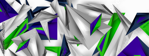Minimal geometric abstract background. Low poly dynamic triangle design. Trendy techno business template for wallpaper, banner, background or landing