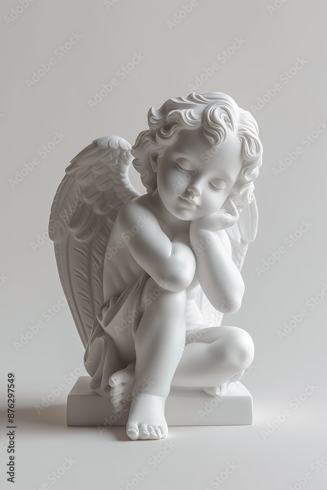 An angel figurine on a white background. Cupid An angel figurine on a white background. Cupid
