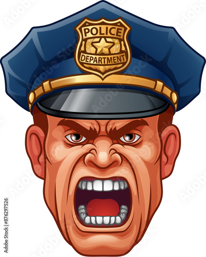A policeman angry police man cartoon character cop illustration