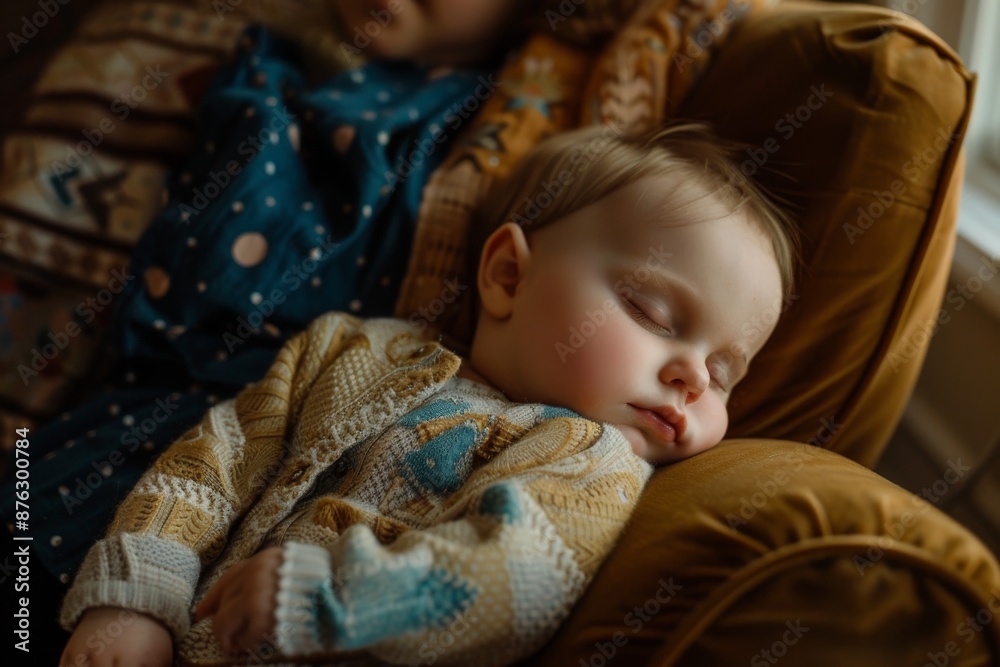 Sleeping Baby in a Cozy Chair Sleeping Baby in a Cozy Chair