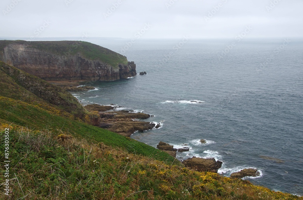Beautiful landscape at Cap Frehel in Brittany in France, Europe Beautiful landscape at Cap Frehel in Brittany in France, Europe