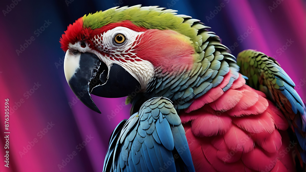 Obraz premium bright color parrot looks at camera