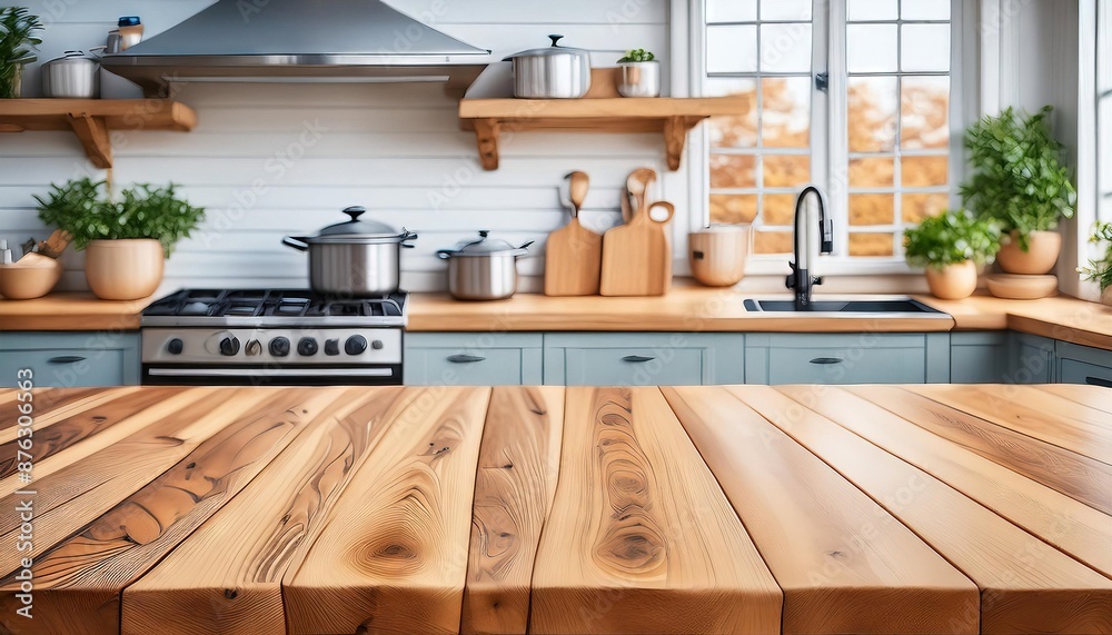 Modern Farmhouse Kitchen with Wooden Countertops Modern Farmhouse Kitchen with Wooden Countertops