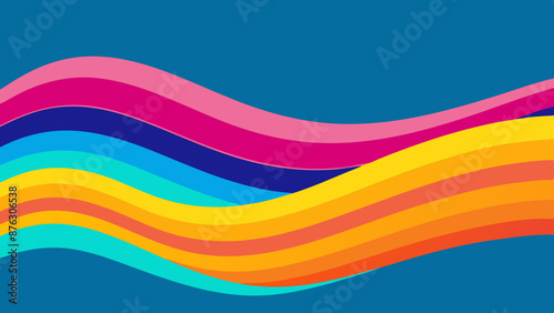 Líneas y ondas con curvas de colores degradados, fondo estético