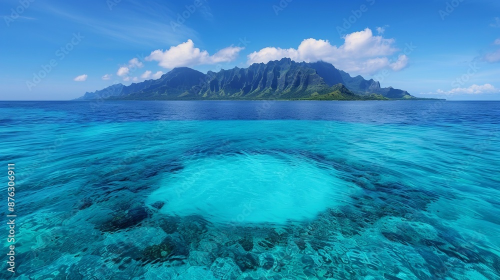 Fototapeta premium Dive into surrealism with dreamscapes featuring swirling clouds, floating islands, and landscapes that evoke a sense of wonder. Clean and Clear Color, Realistic Photo, , Minimalism,