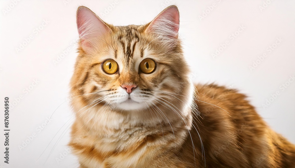Fluffy Orange Cat with Striking Amber Eyes Fluffy Orange Cat with Striking Amber Eyes