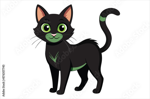 black cat cartoon,  black cat vector,  icon vector illustration,   cat silhouette of a   cat  isolated on a white background,  eps,  png,  svg,  vector 