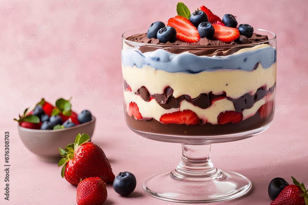 Decadent Multi-Flavored Ice Cream Sundae with Cherries and Chocolate Toppings in Elegant Glass Bowl Decadent Multi-Flavored Ice Cream Sundae with Cherries and Chocolate Toppings in Elegant Glass Bowl