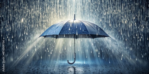 Umbrella Shelter in the Rainstorm, Digital Art, Rain, Umbrella, Weather