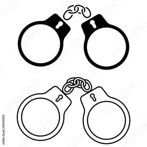 handcuffs icon of glyph style design vector template