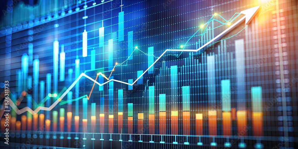 Financial Growth Bar Charts with Upward Arrow, Business, Analytics, Data, Finance Financial Growth Bar Charts with Upward Arrow, Business, Analytics, Data, Finance