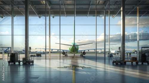 The airplane at the terminal photo