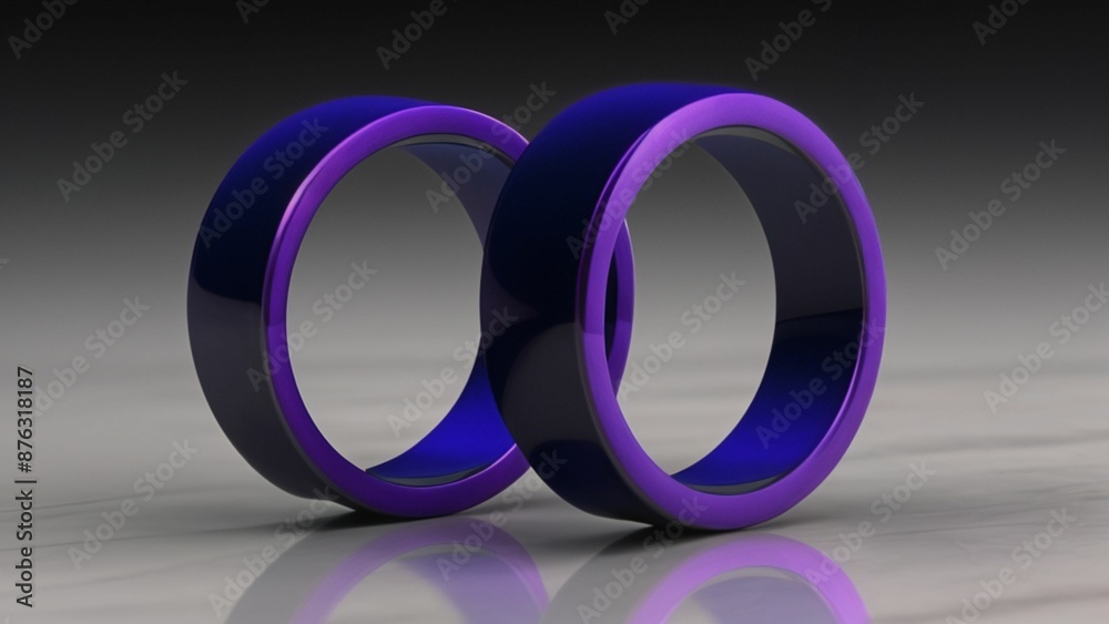 3d render of a glowing ring sign symbol on a white background
