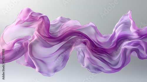 A long piece of lavender fabric flies through the air