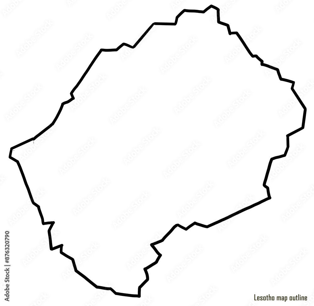 Naklejka premium Lesotho map outline