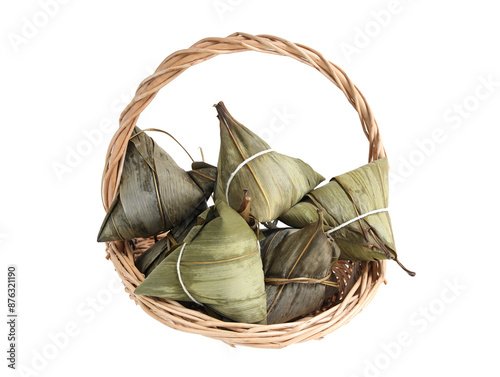 A basket of zongzi, a traditional Chinese delicacy for Dragon Boat Festival photo