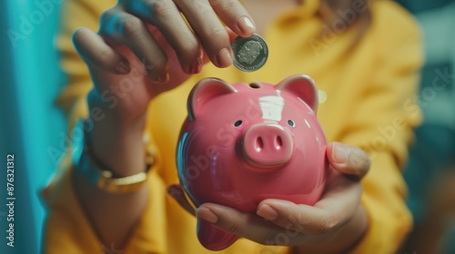 A Piggy Bank and Coin photo