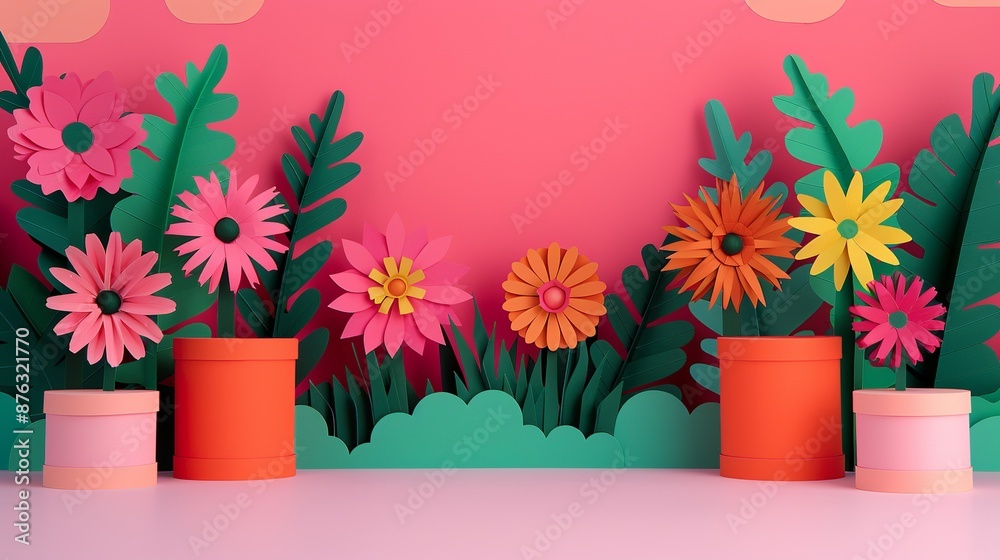 Explore the artistry of paper craft with illustrations depicting vibrant flowers, charming mobs, and intricate podiums that evoke a sense of wonder. Clean and Clear Color, Realistic Photo, , Explore the artistry of paper craft with illustrations depicting vibrant flowers, charming mobs, and intricate podiums that evoke a sense of wonder. Clean and Clear Color, Realistic Photo, ,