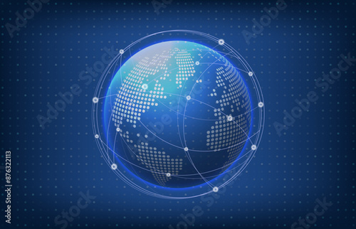 Business concept of Global network connection. Vector illustration.